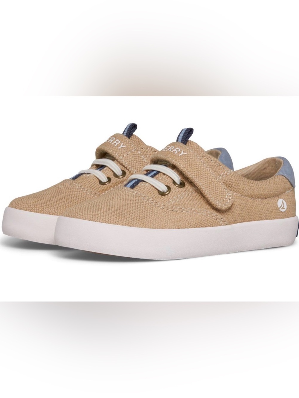 Sperry Kids Tan Canvas Hook-and-Loop Sneaker